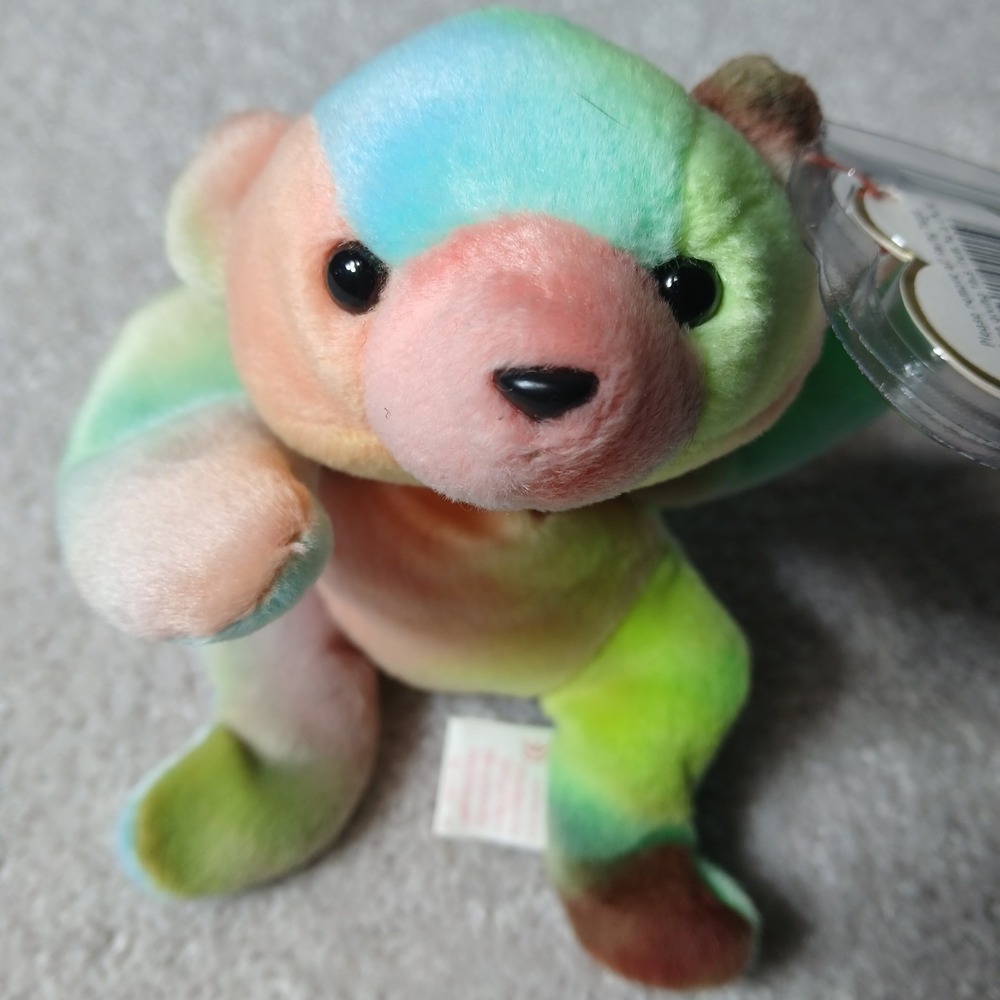 Ty Beanie Baby Sammy The Bear tie dye colored 1998 Retired Rare Tag Errors